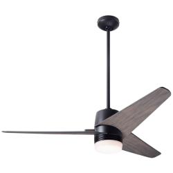 48&quot; Modern Fan Velo Bronze Gray Damp Rated LED Ceiling Fan with Remote