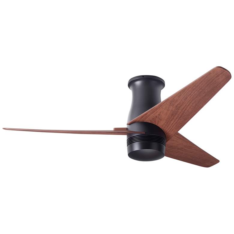 Image 2 48" Modern Fan Velo Bronze Mahogany Damp Rated Hugger Fan with Remote