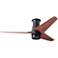 48" Modern Fan Velo Bronze Mahogany Damp Rated Hugger Fan with Remote