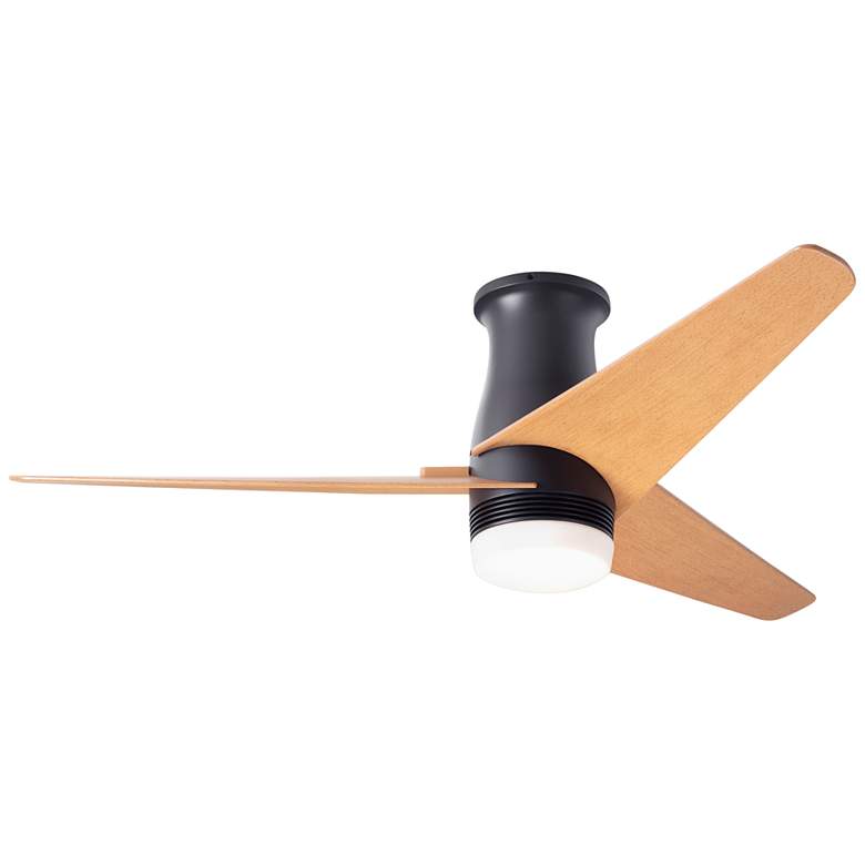 Image 2 48" Modern Fan Velo Bronze Maple LED Damp Rated Hugger Fan with Remote