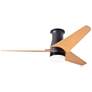 48" Modern Fan Velo Bronze Maple LED Damp Rated Hugger Fan with Remote