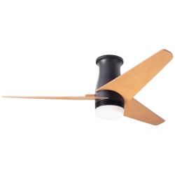 48&quot; Modern Fan Velo Bronze Maple LED Damp Rated Hugger Fan with Remote