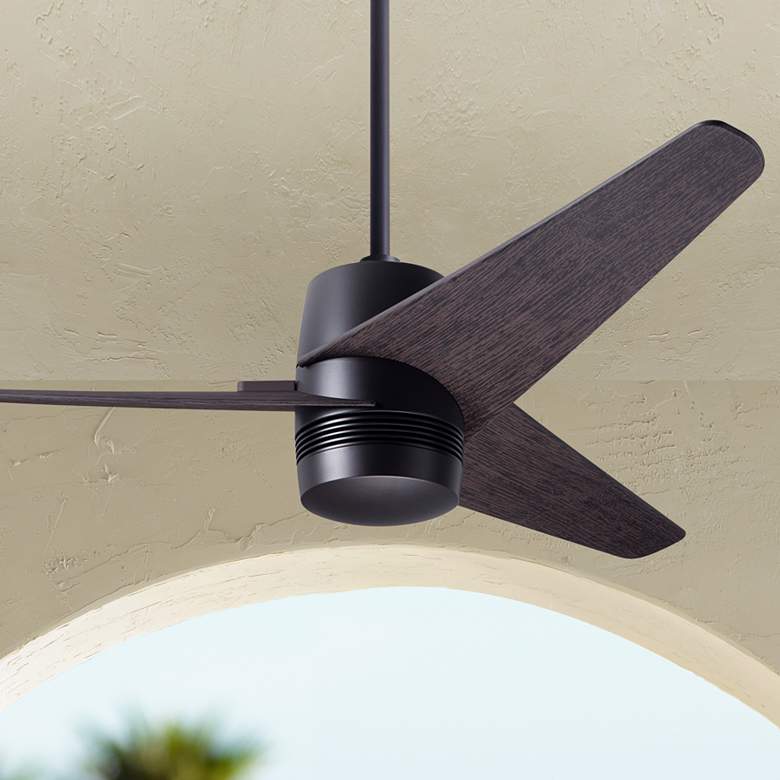 Image 1 48" Modern Fan Velo DC Bronze And Ebony Damp Ceiling Fan with Remote