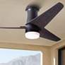 48" Modern Fan Velo DC Bronze Ebony LED Hugger Ceiling Fan with Remote