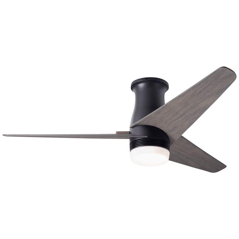 Image 2 48" Modern Fan Velo DC Bronze Graywash Damp LED Hugger Fan with Remote