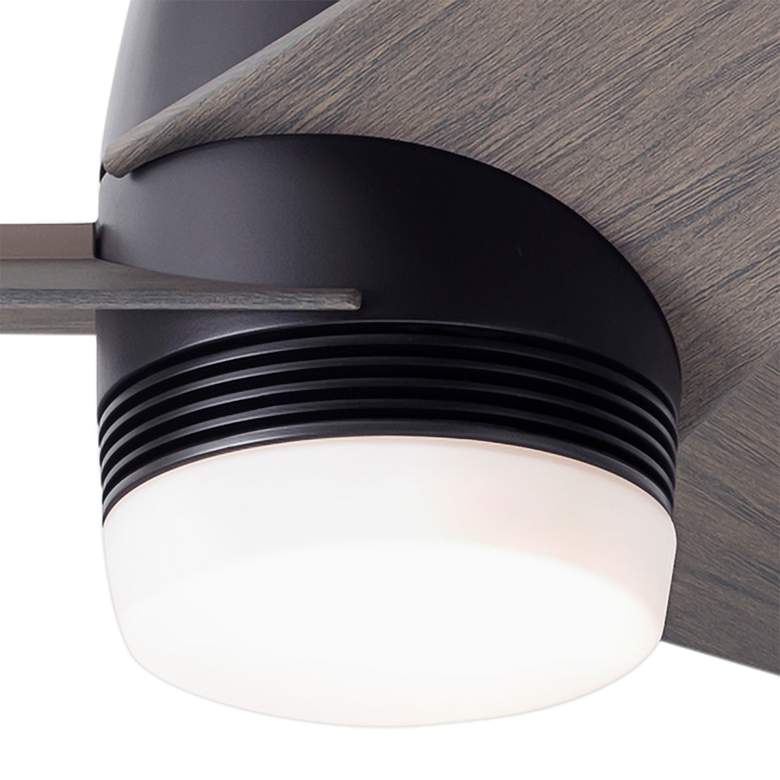 Image 3 48" Modern Fan Velo DC Bronze Graywash Damp LED Hugger Fan with Remote more views