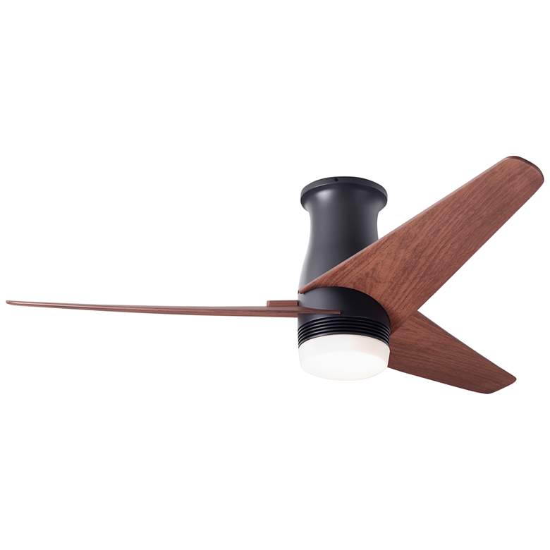 Image 2 48" Modern Fan Velo DC Bronze Mahogany LED Damp Hugger Fan with Remote