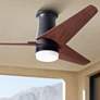 48" Modern Fan Velo DC Bronze Mahogany LED Damp Hugger Fan with Remote