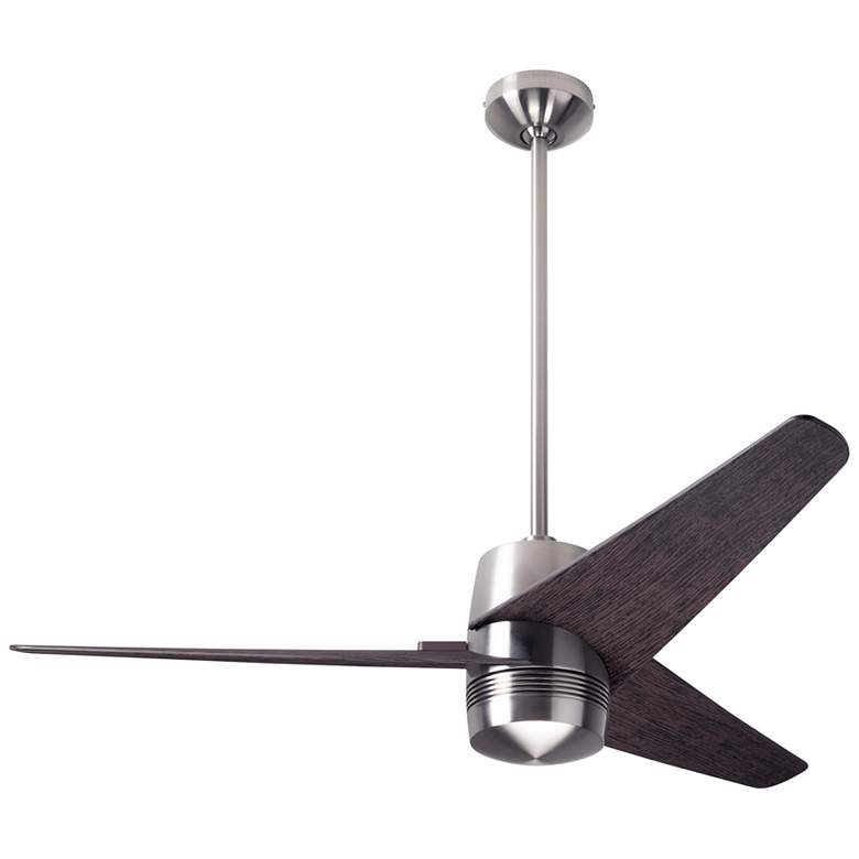 Image 2 48" Modern Fan Velo DC Brushed Nickel Ebony Damp Rated Fan with Remote