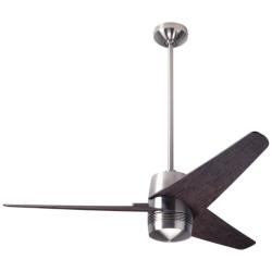 48&quot; Modern Fan Velo DC Brushed Nickel Ebony Damp Rated Fan with Remote