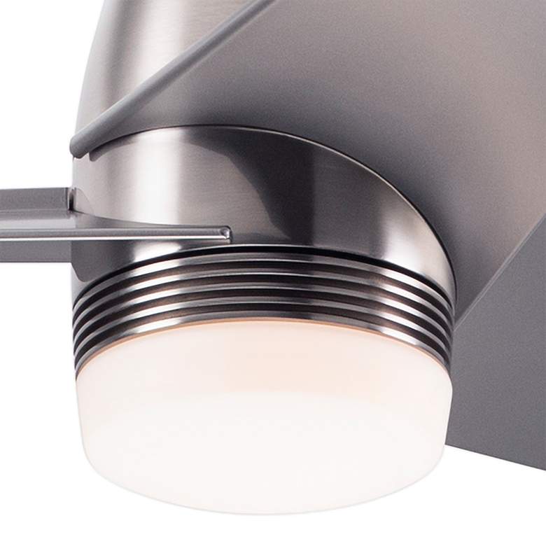 Image 3 48" Modern Fan Velo DC Brushed Nickel LED Hugger Fan with Remote more views