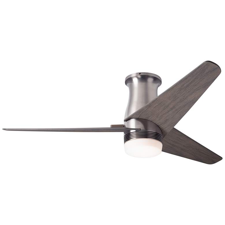 Image 2 48" Modern Fan Velo DC Brushed Nickel/Mahogany LED Hugger Ceiling Fan