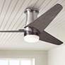 48" Modern Fan Velo DC Brushed Nickel/Mahogany LED Hugger Ceiling Fan