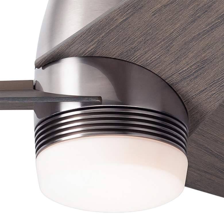Image 3 48" Modern Fan Velo DC Brushed Nickel/Mahogany LED Hugger Ceiling Fan more views