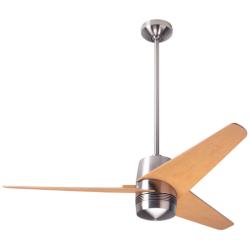 48&quot; Modern Fan Velo DC Brushed Nickel Maple Ceiling Fan with Remote