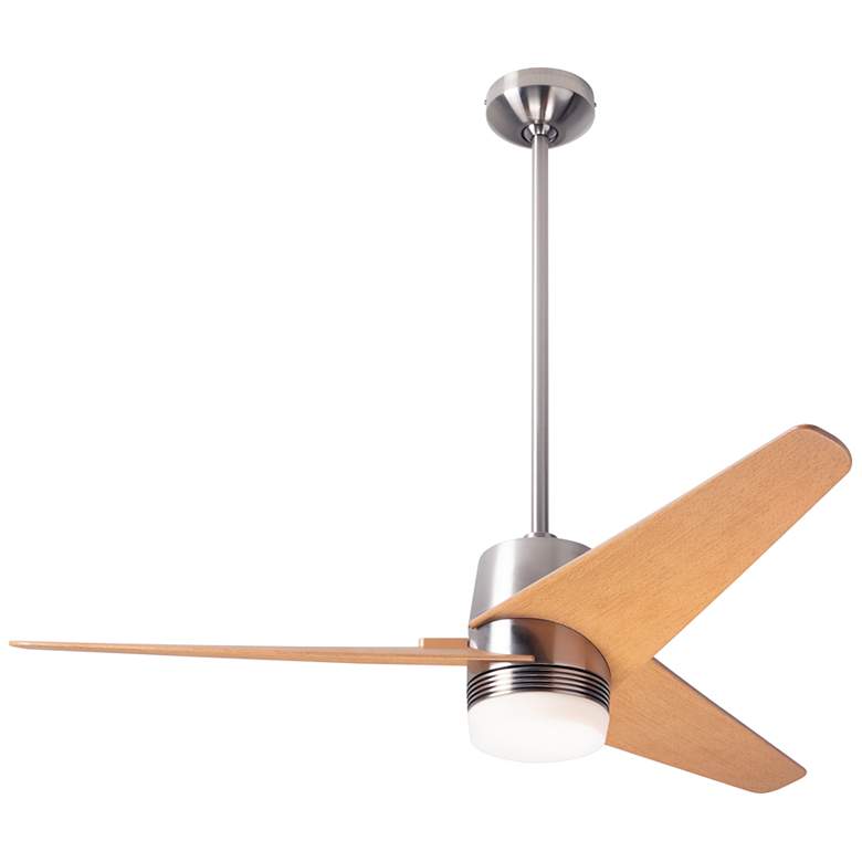 Image 2 48 inch Modern Fan Velo DC Brushed Nickel Maple LED Fan with Remote
