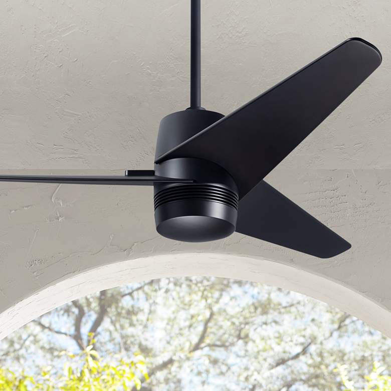 Image 1 48" Modern Fan Velo DC Dark Bronze Damp Rated Ceiling Fan with Remote