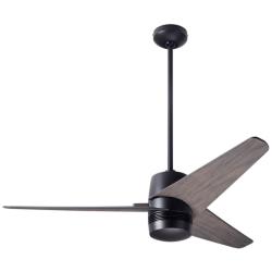 48&quot; Modern Fan Velo DC Dark Bronze Graywash Damp Rated Fan with Remote