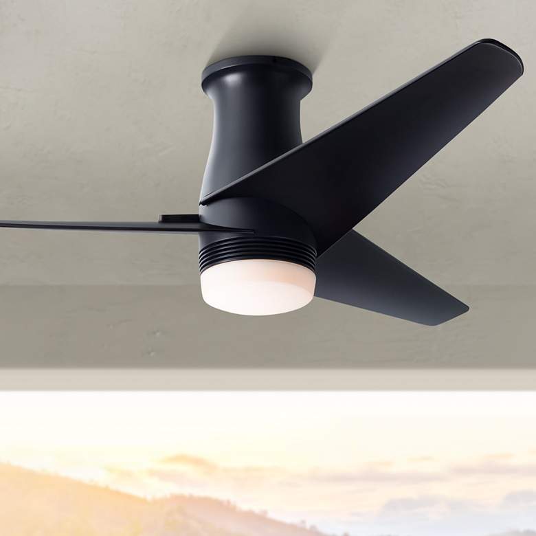 Image 1 48 inch Modern Fan Velo DC Dark Bronze LED Hugger Ceiling Fan with Remote