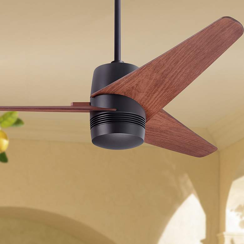Image 1 48" Modern Fan Velo DC Dark Bronze Mahogany Damp Rated Fan with Remote