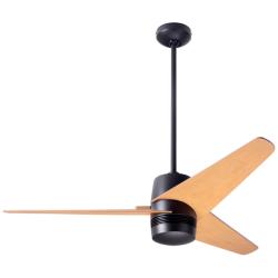 48&quot; Modern Fan Velo DC Dark Bronze Maple Damp Rated Fan with Remote