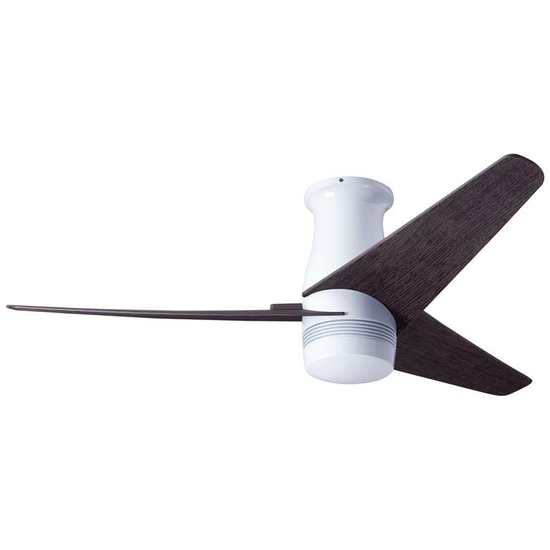 Image 1 48 inch Modern Fan Velo DC Gloss White and Ebony Hugger Fan with Remote