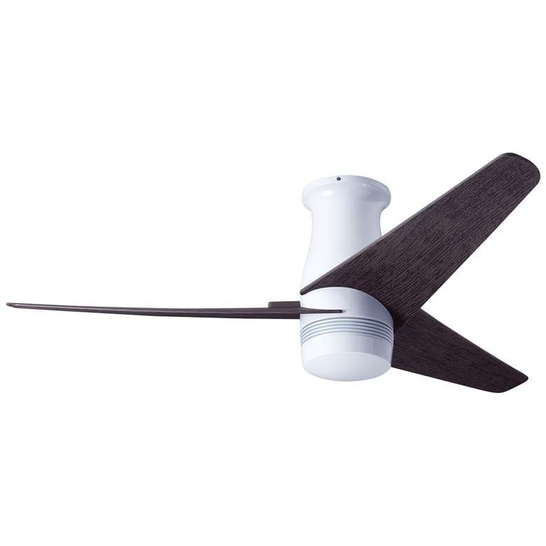 Image 1 48" Modern Fan Velo DC Gloss White and Ebony Hugger Fan with Remote