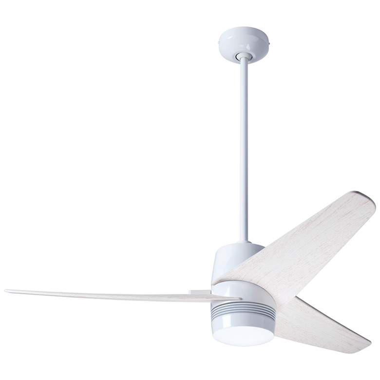 Image 2 48" Modern Fan Velo DC Gloss White and Whitewash Fan with Remote