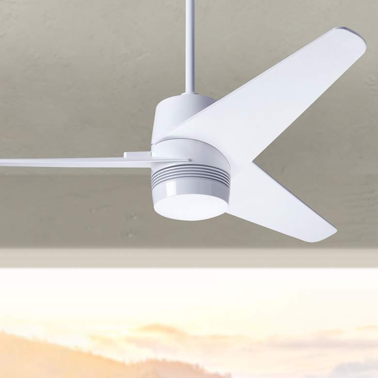 Image 1 48 inch Modern Fan Velo DC Gloss White Ceiling Fan with Remote