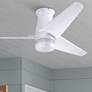 48" Modern Fan Velo DC Gloss White Damp Rated Hugger Fan with Remote