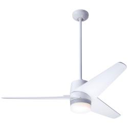 48&quot; Modern Fan Velo DC Gloss White Damp Rated LED Fan with Remote