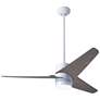 48" Modern Fan Velo DC Gloss White Graywash Damp Rated Fan with Remote