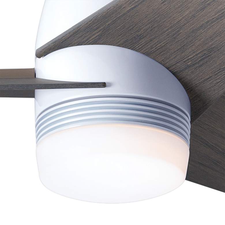 Image 3 48" Modern Fan Velo DC Gloss White Graywash LED Hugger Fan with Remote more views