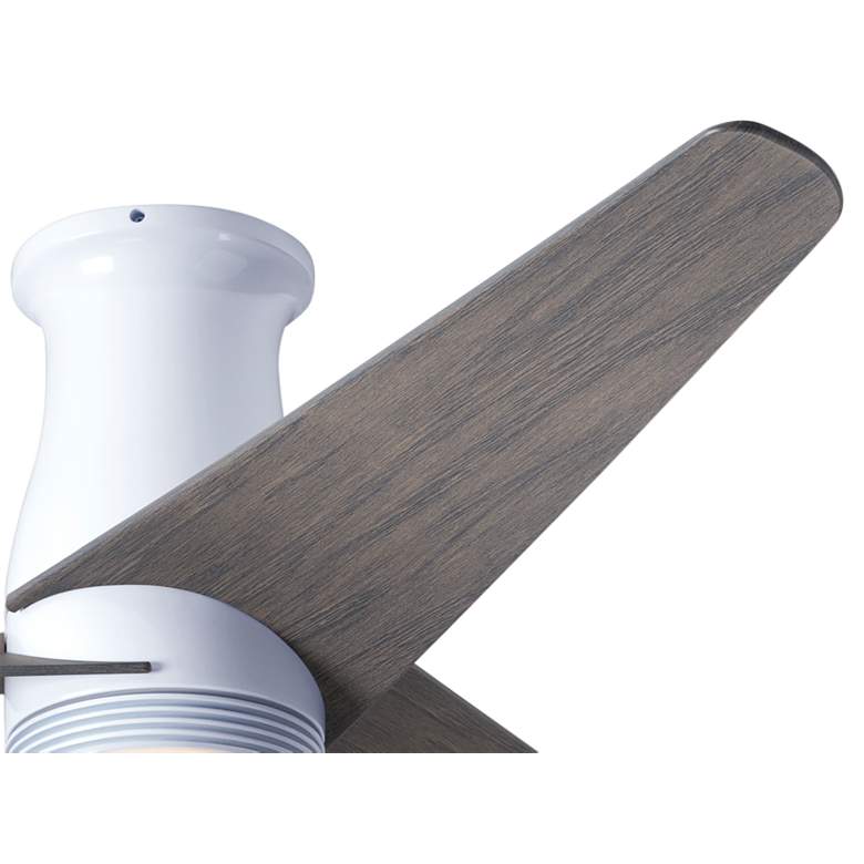 Image 4 48" Modern Fan Velo DC Gloss White Graywash LED Hugger Fan with Remote more views