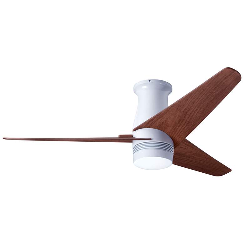 Image 2 48 inch Modern Fan Velo DC Gloss White Mahogany Hugger Fan with Remote