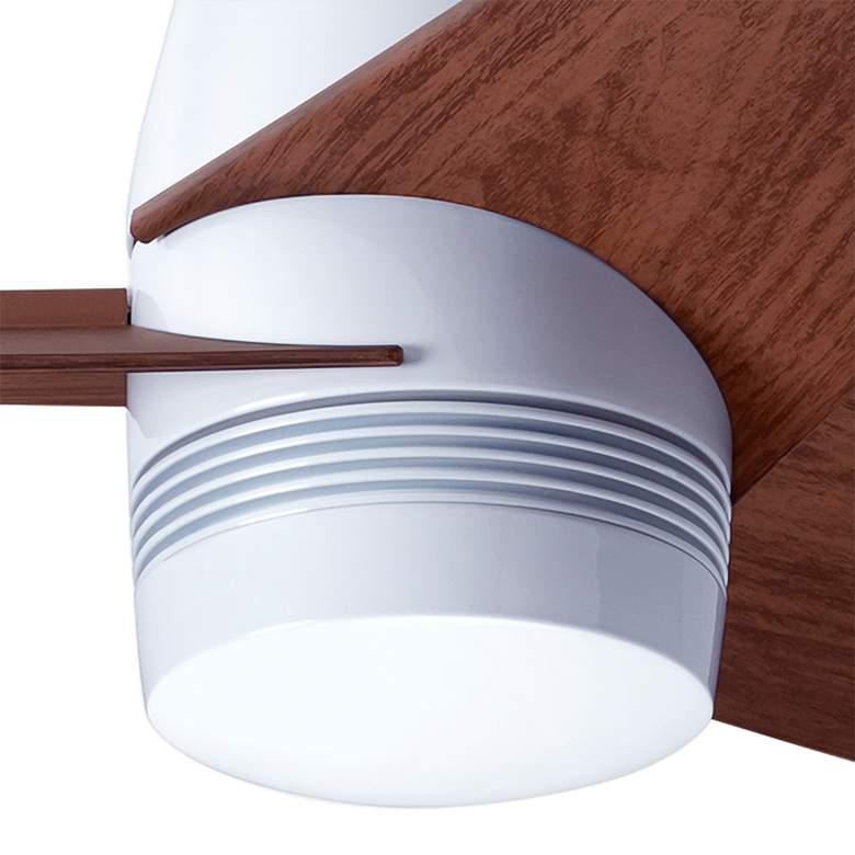 Image 3 48" Modern Fan Velo DC Gloss White Mahogany Hugger Fan with Remote more views