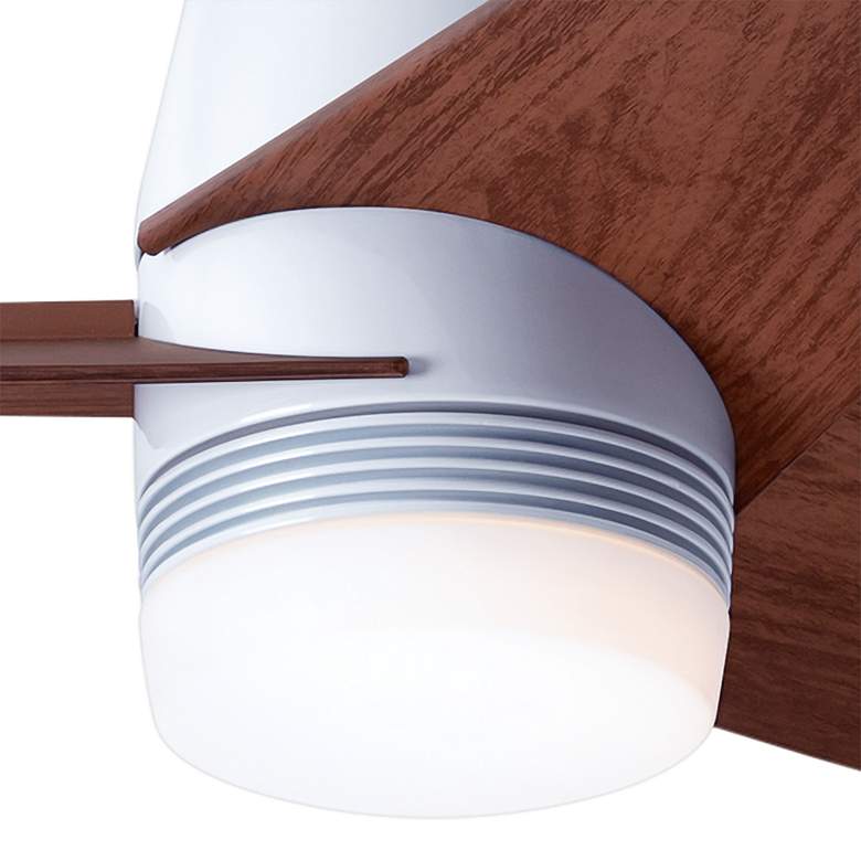 Image 3 48" Modern Fan Velo DC Gloss White Mahogany LED Hugger Fan with Remote more views