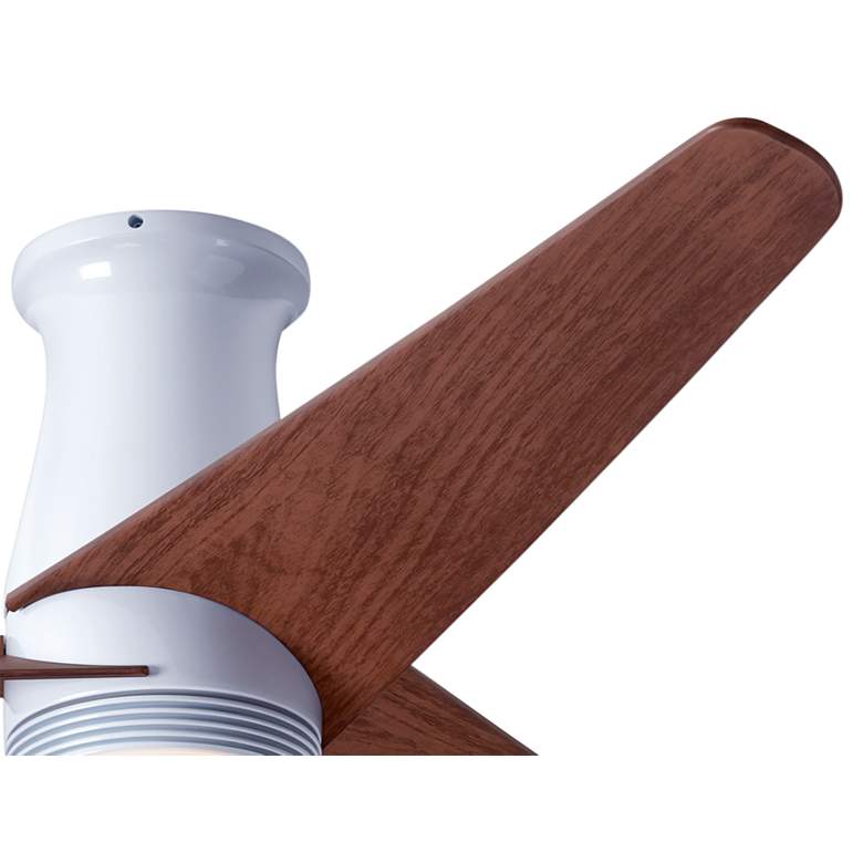 Image 4 48" Modern Fan Velo DC Gloss White Mahogany LED Hugger Fan with Remote more views