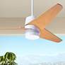 48" Modern Fan Velo DC Gloss White Maple Damp Rated Fan with Remote