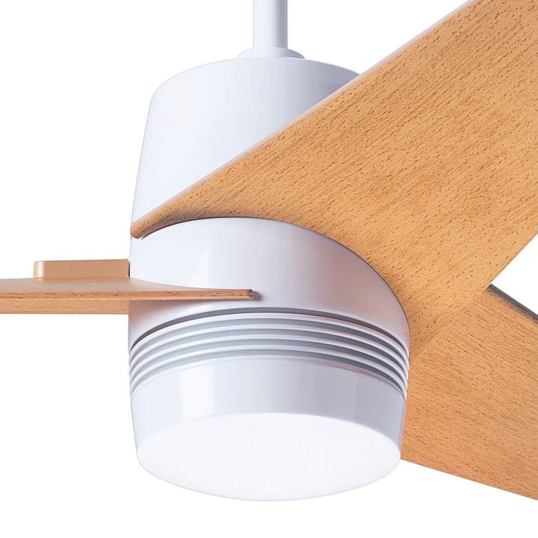 Image 3 48" Modern Fan Velo DC Gloss White Maple Damp Rated Fan with Remote more views