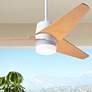 48" Modern Fan Velo DC Gloss White Maple LED Ceiling Fan with Remote