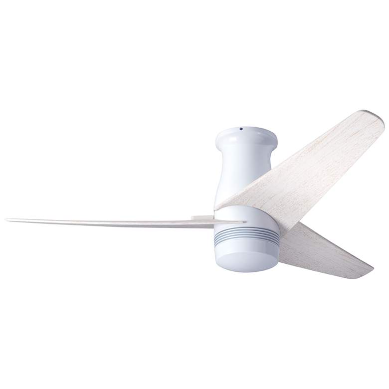 Image 1 48 inch Modern Fan Velo DC Gloss White Whitewash Hugger Fan with Remote