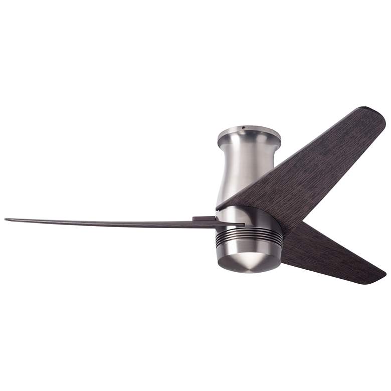 Image 1 48 inch Modern Fan Velo DC Nickel and Ebony Hugger Ceiling Fan with Remote