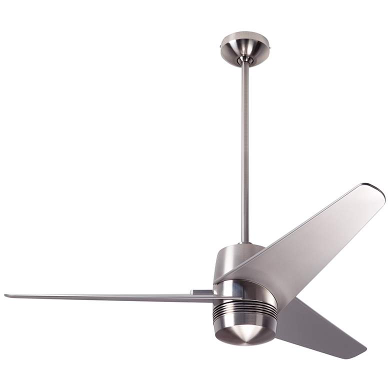 Image 2 48 inch Modern Fan Velo DC Nickel Damp Rated Ceiling Fan with Remote