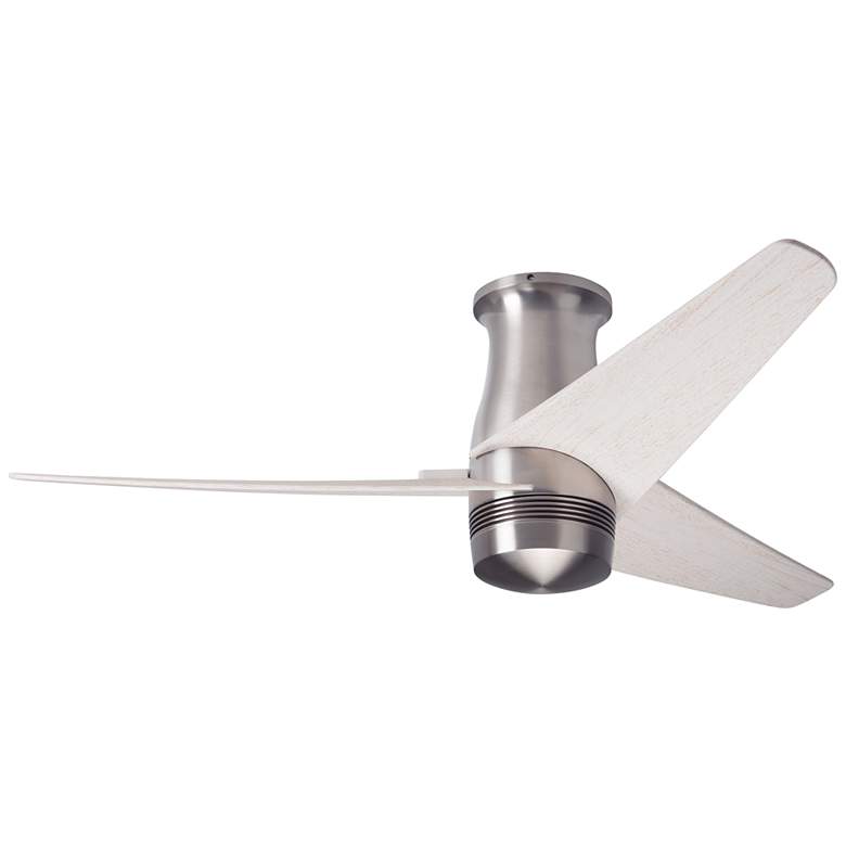 Image 2 48" Modern Fan Velo DC Nickel Damp Rated Hugger Fan with Remote