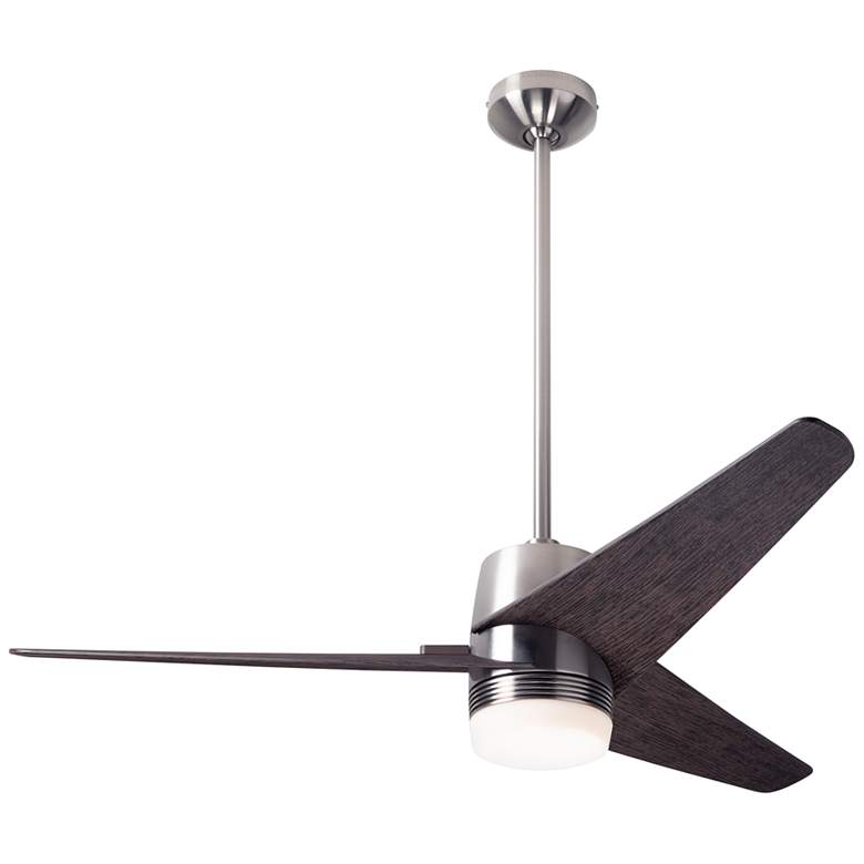 Image 2 48" Modern Fan Velo DC Nickel Ebony LED Damp Ceiling Fan with Remote