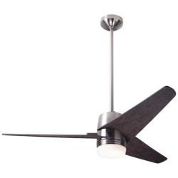 48&quot; Modern Fan Velo DC Nickel Ebony LED Damp Ceiling Fan with Remote