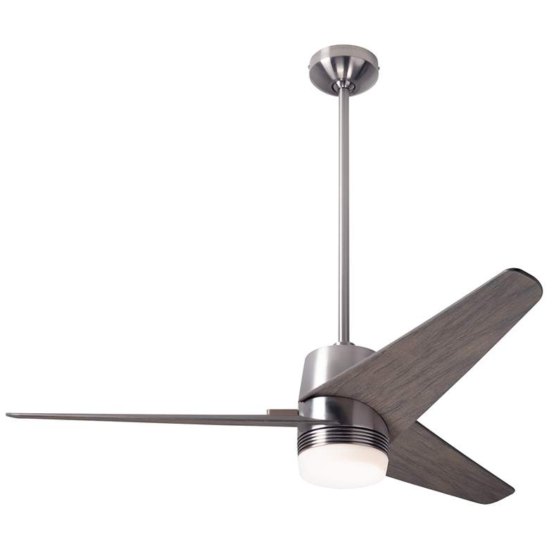 Image 2 48" Modern Fan Velo DC Nickel Graywash LED Damp Rated Fan with Remote