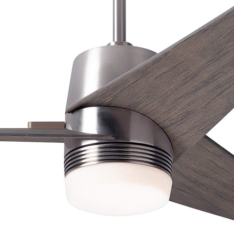 Image 3 48" Modern Fan Velo DC Nickel Graywash LED Damp Rated Fan with Remote more views