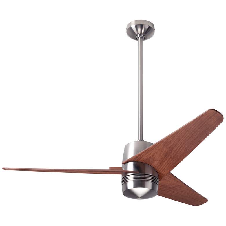 Image 2 48" Modern Fan Velo DC Nickel Mahogany Damp Ceiling Fan with Remote